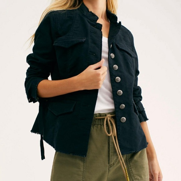 Free People Ella Sergeant Military Jacket Medium - Picture 4 of 12